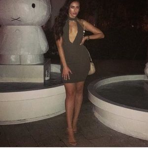 Sexy olive green dress